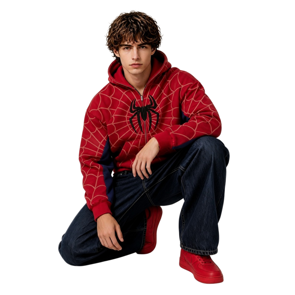 Spider Hoodie Red