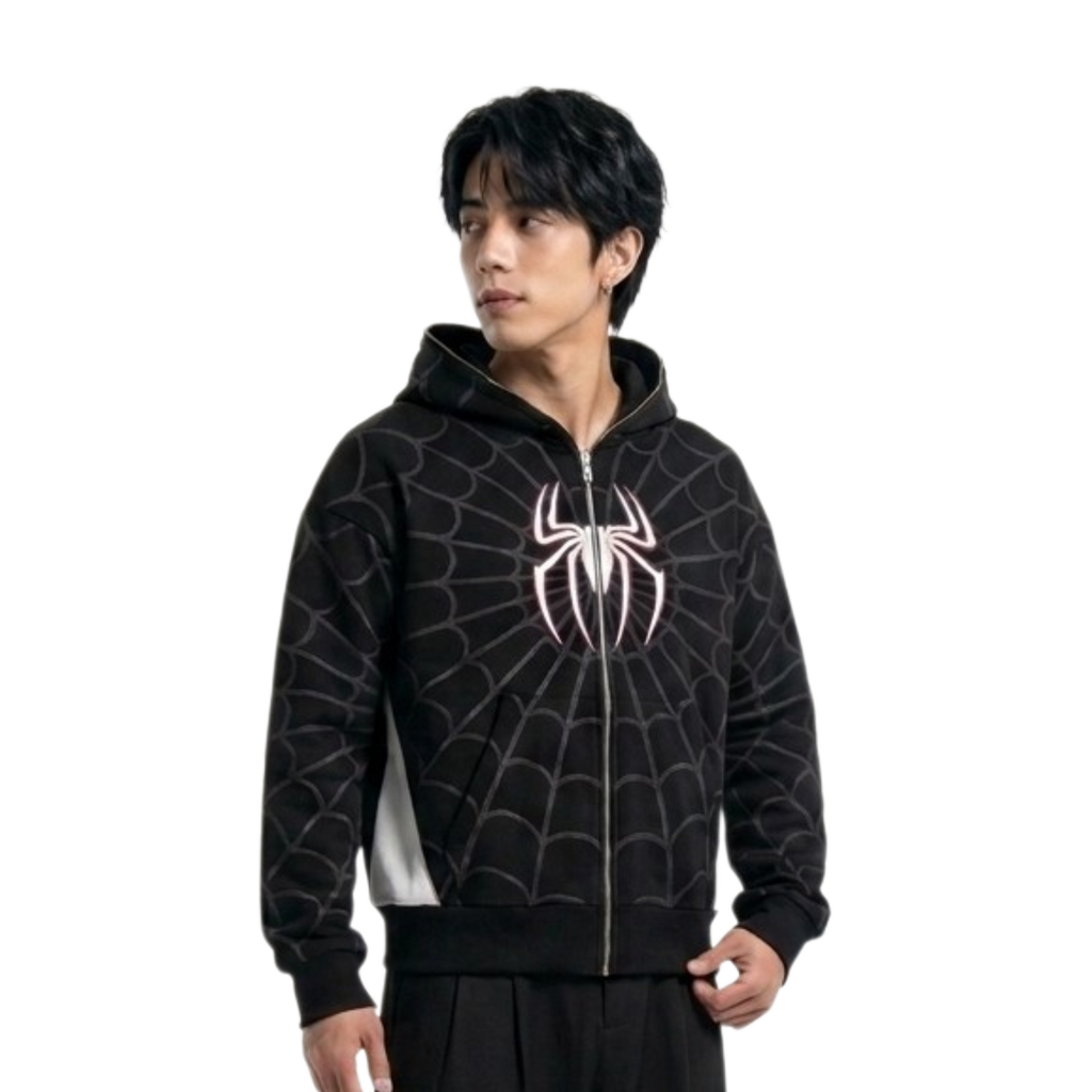 Spider Hoodie Black