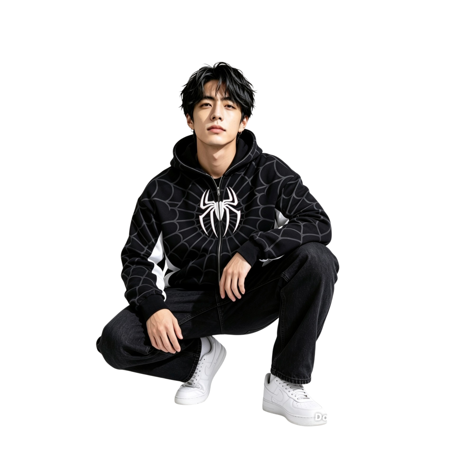 Spider Hoodie Black